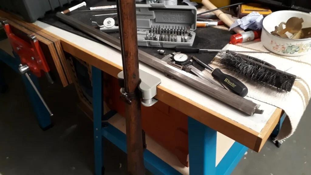 Table Edge Rifle Holder Storage Safe Lean Mount Desk - Tabletops 45mm Thick