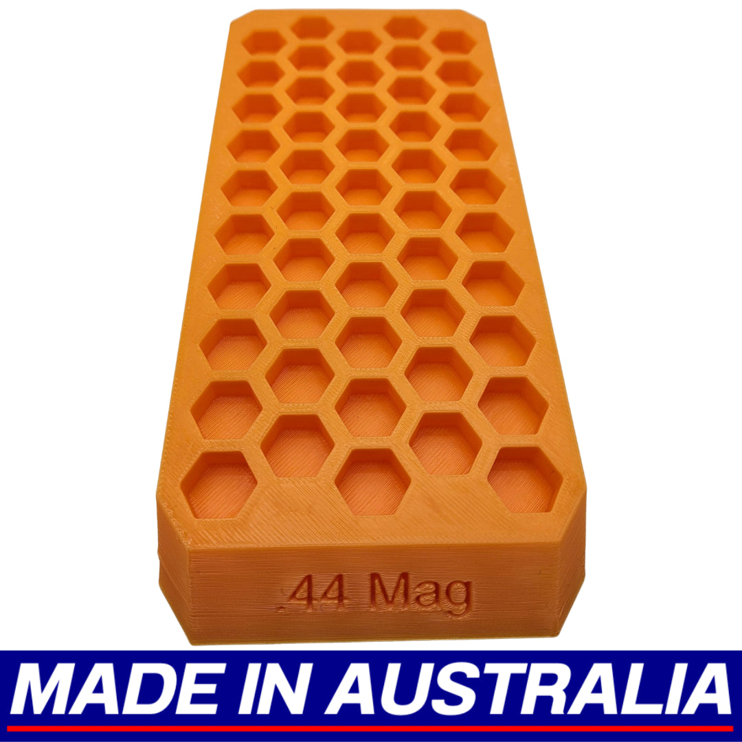 44 Magnum Reloading Block Ammo Stand Ammunition Loading Tray - 50 Round Capacity