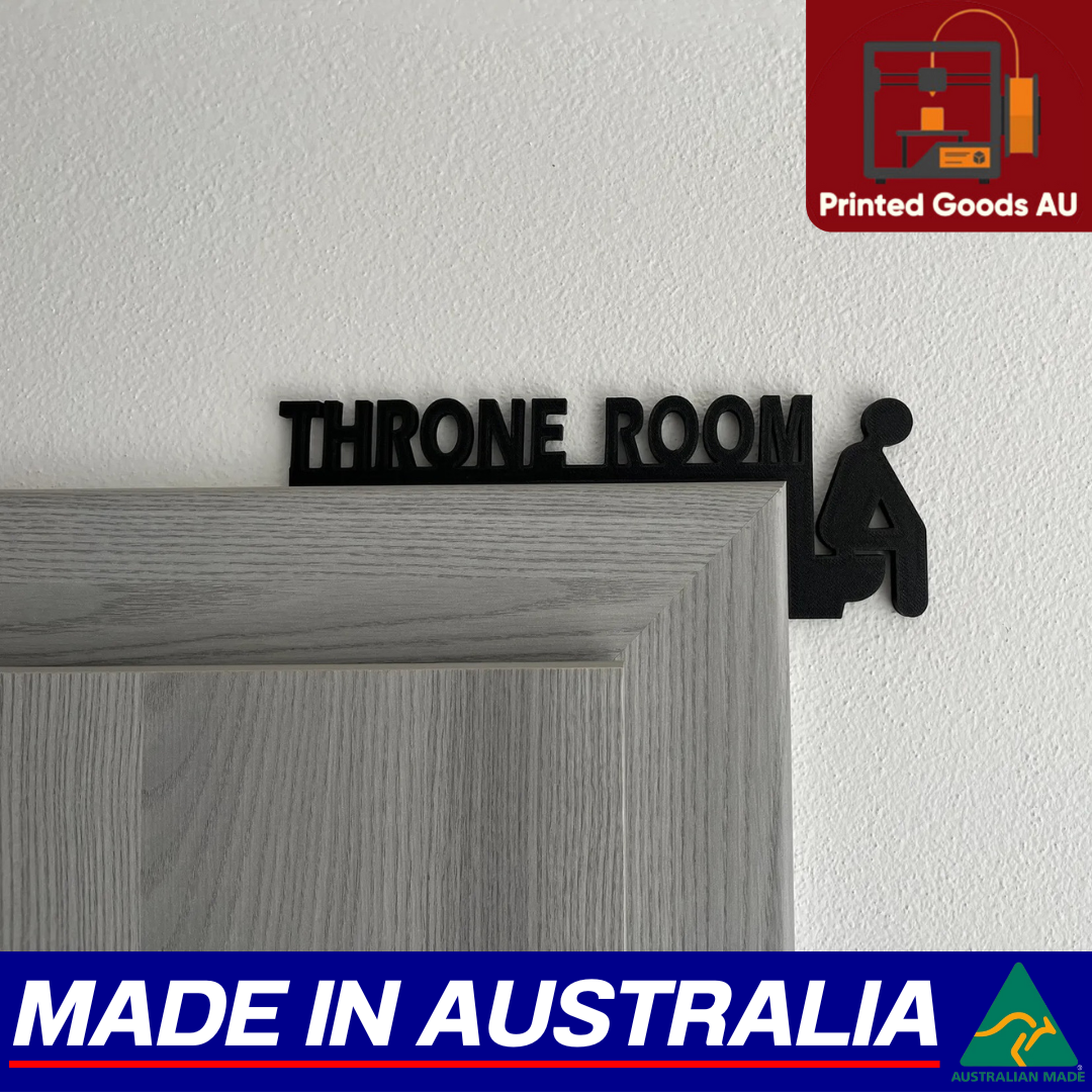 Throne Room Toilet Door Frame Sign Funny Novelty Bathroom Gag Gift Decor