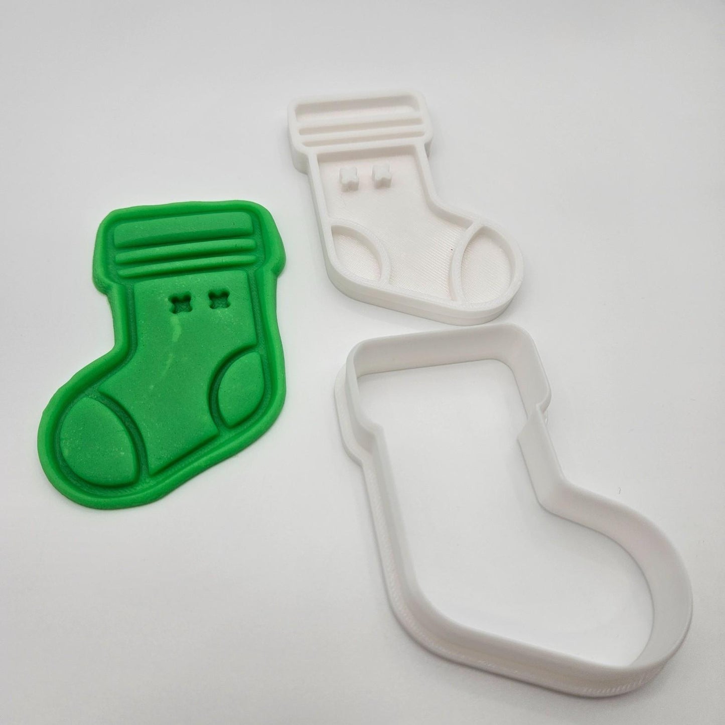 Stocking Gift Sock Christmas Cookie Cutter Biscuit Set Embosser Stamp Fondant