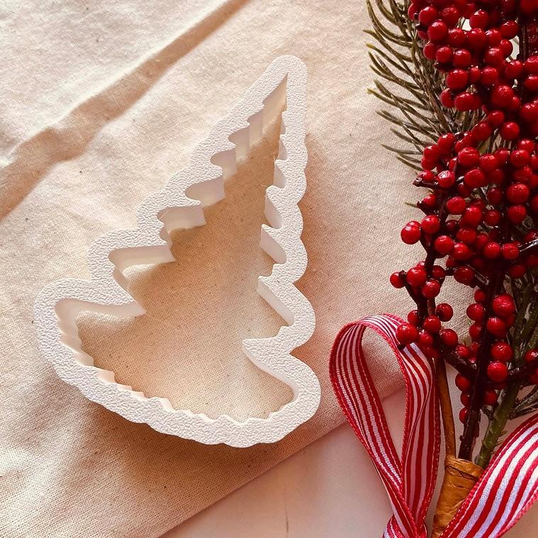 Christmas Tree Xmas Cookie Cutter Biscuit Set Embosser Stamp Fondant Maker
