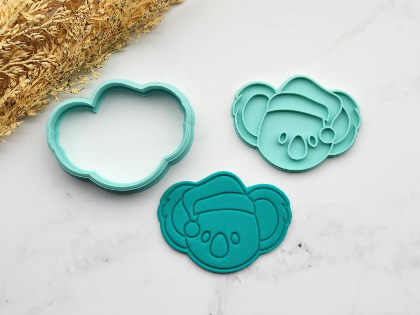 Koala Hat Christmas Cookie Cutter Biscuit Set Embosser Stamp Fondant Maker