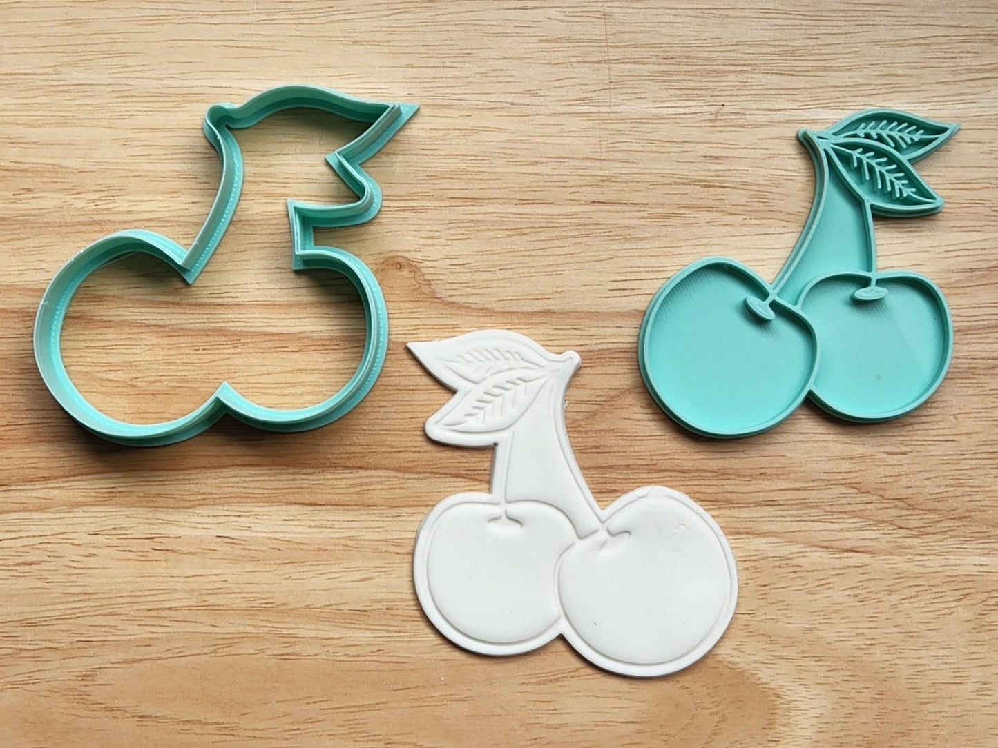 Cherry Fruit Christmas Cookie Cutter Biscuit Set Embosser Stamp Fondant Maker