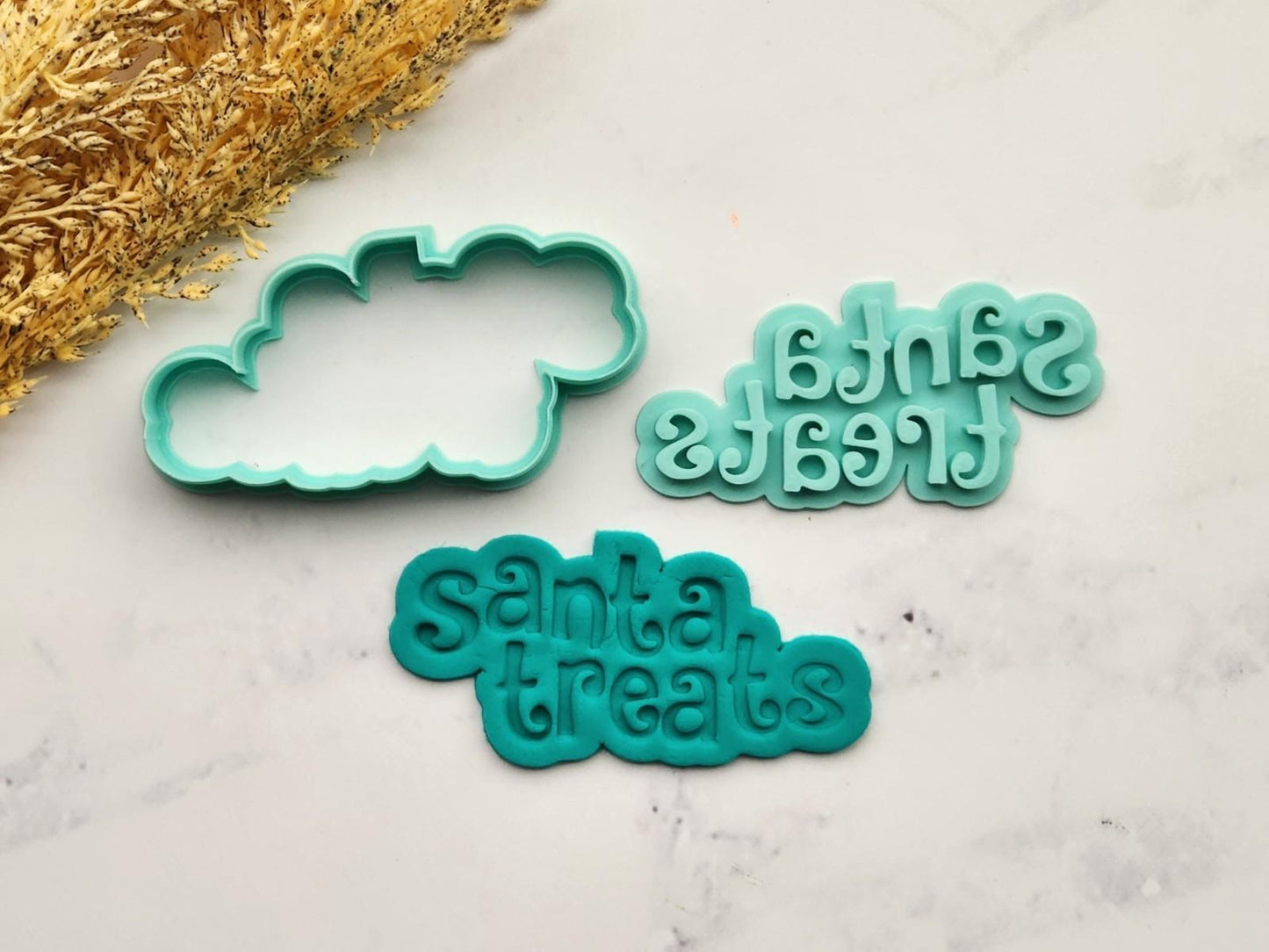 Santa Treats Christmas Cookie Cutter Biscuit Set Embosser Stamp Fondant Maker