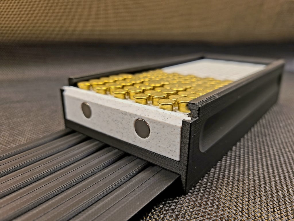 .22 LR Ammunition Storage Case 200 Round Ammo Bullet Box Easy Load Range