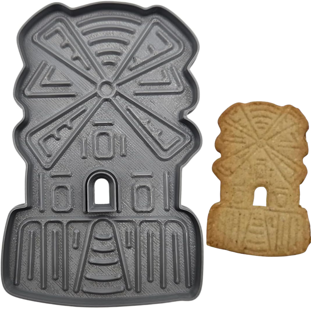 Dutch Windmill Speculaas Speculoos Spekulatius Cookie Cutter Stamp Biscuit