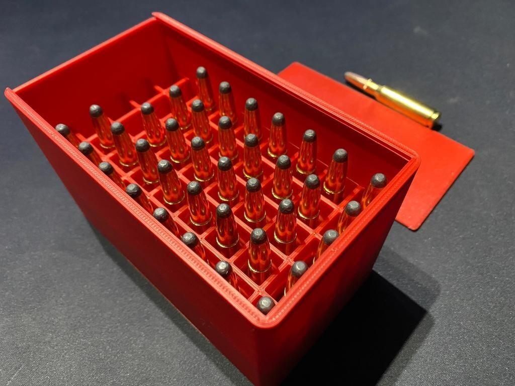 .308 Ammo Box Dispenser Case - 50 Round Rifle Ammunition Storage Loader Range