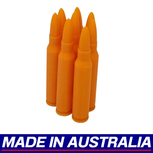 .223 Snap Caps - Dummy Rounds 8x Pack Plastic Training Ammo Centrefire Bullets