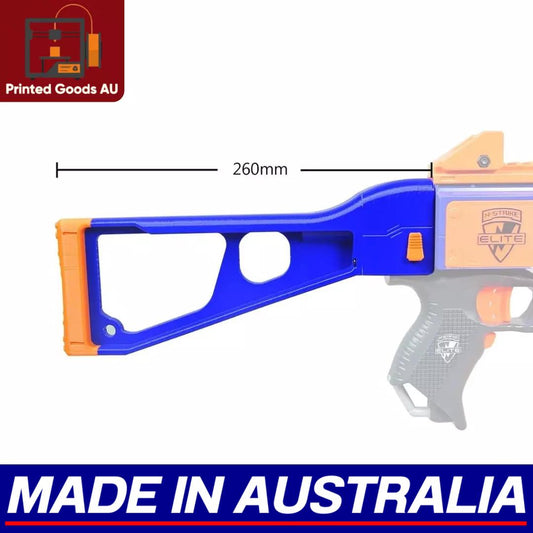 Nerf Shoulder Stock Gun Blaster Solid Adult Sized UMP Style - MADE IN AUSTRALIA