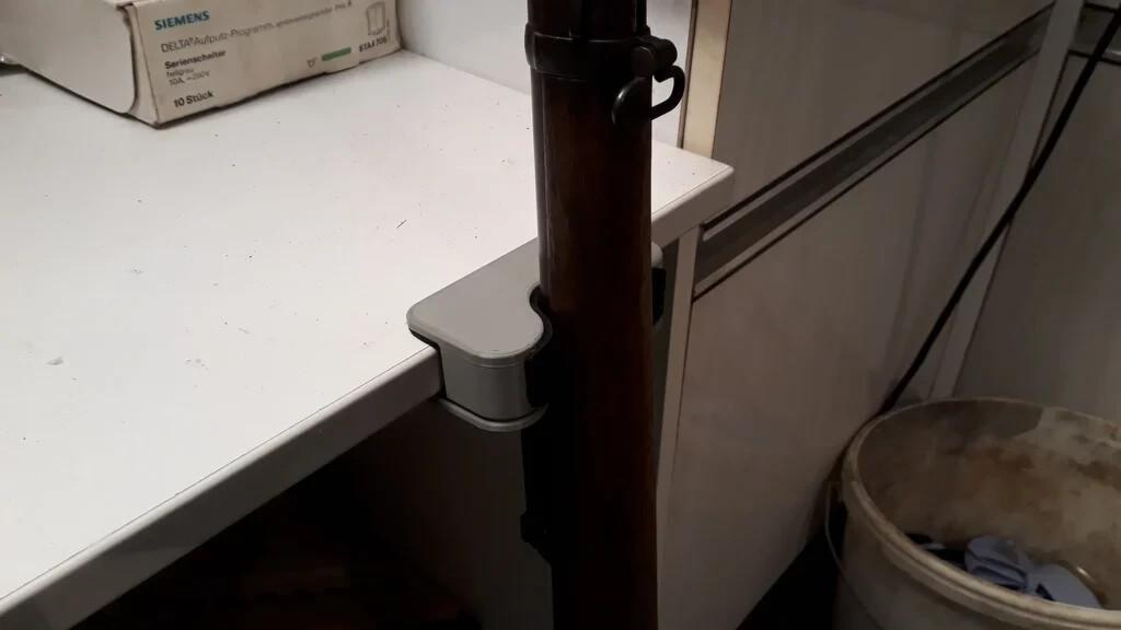 Table Edge Rifle Holder Storage Safe Lean Mount Desk - Tabletops 45mm Thick