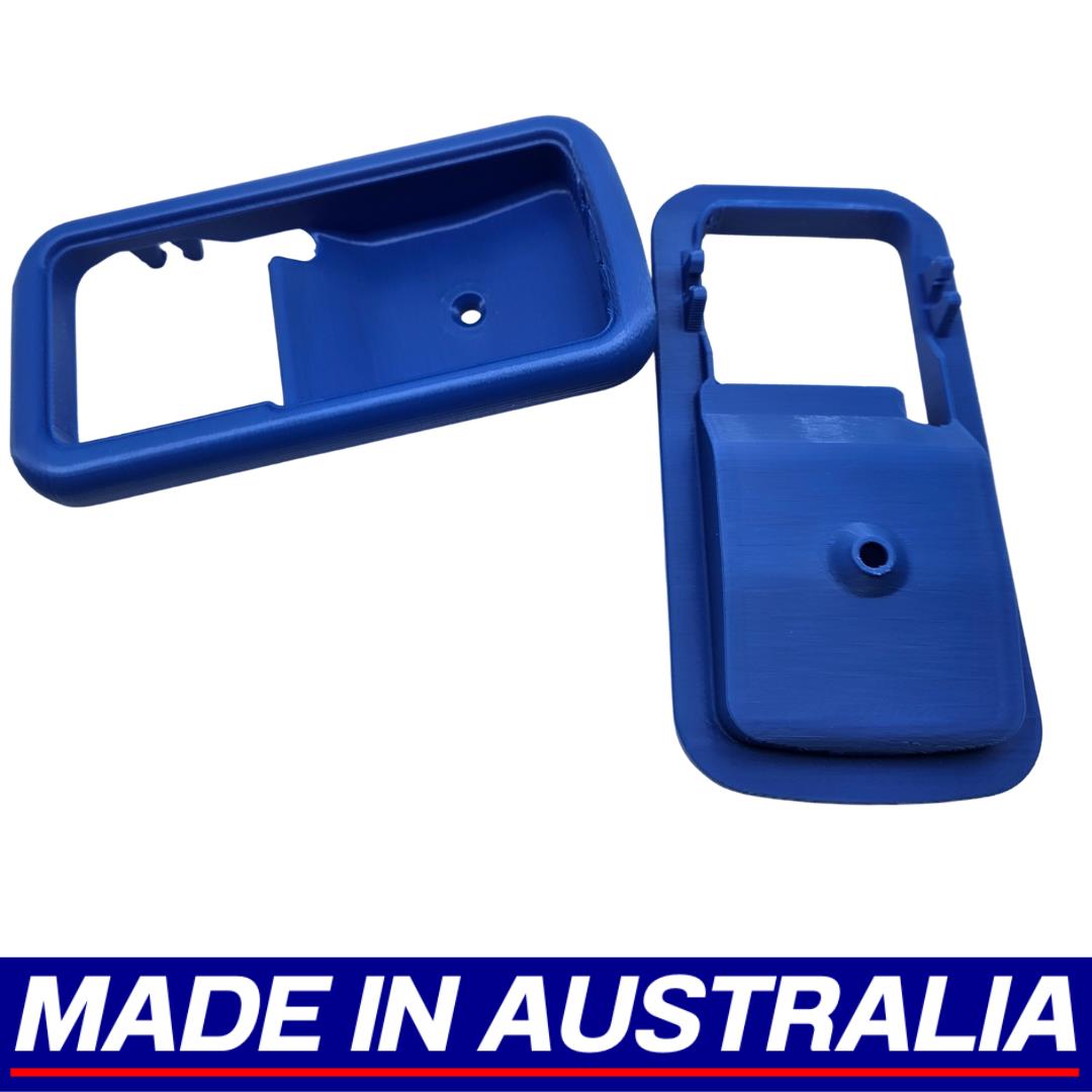 2x Subaru Gen 1 Brumby Ute Door Handle Frame Interior Trim Blue BRAT 1978-81
