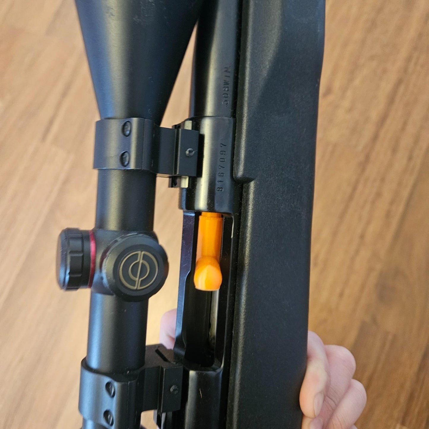 .308 WIN Rifle Range Chamber Flag Empty Safety Indicator Universal Fit Orange