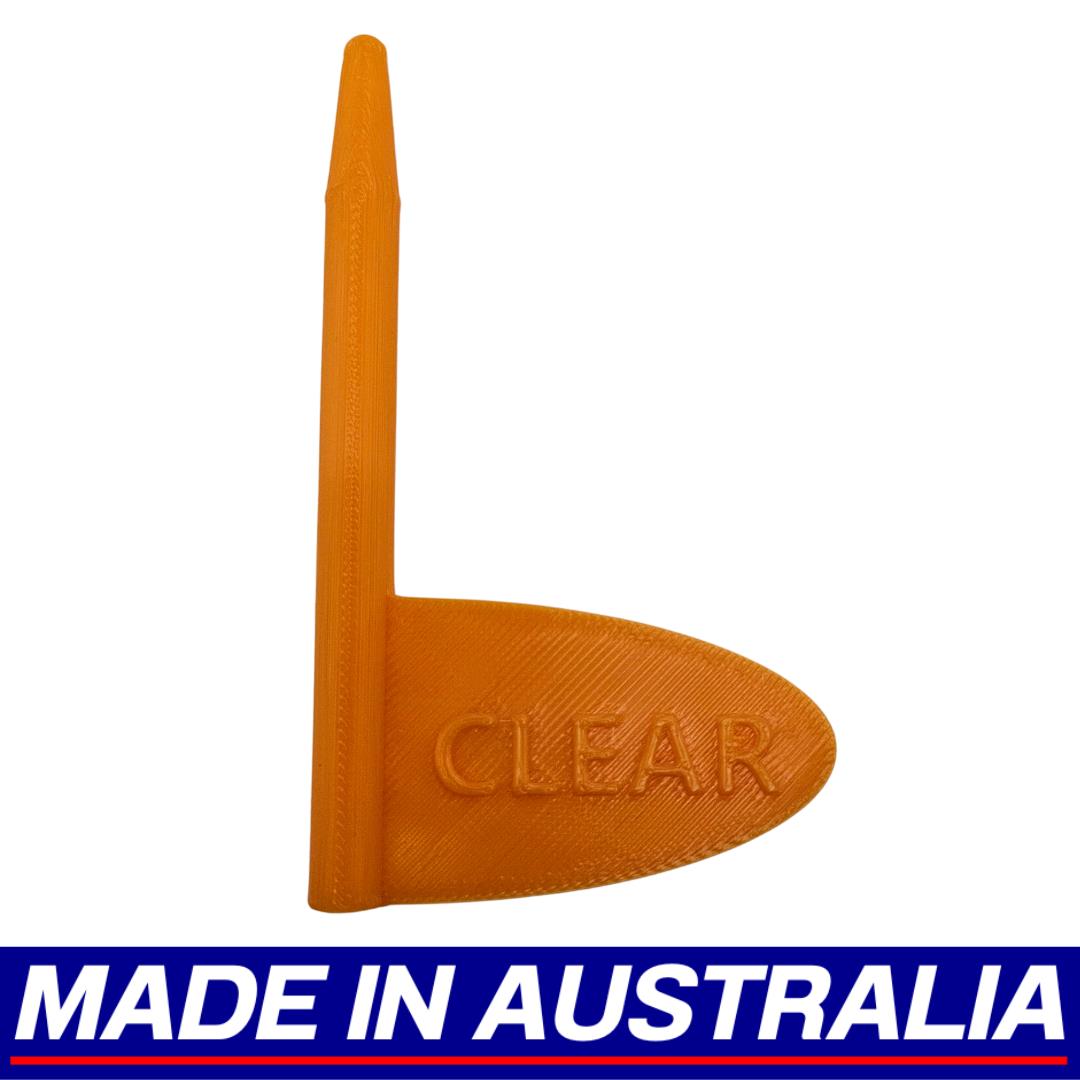 Clear Range Chamber Flag Safety Indicator Universal Fit Rifle Orange - Aus Made