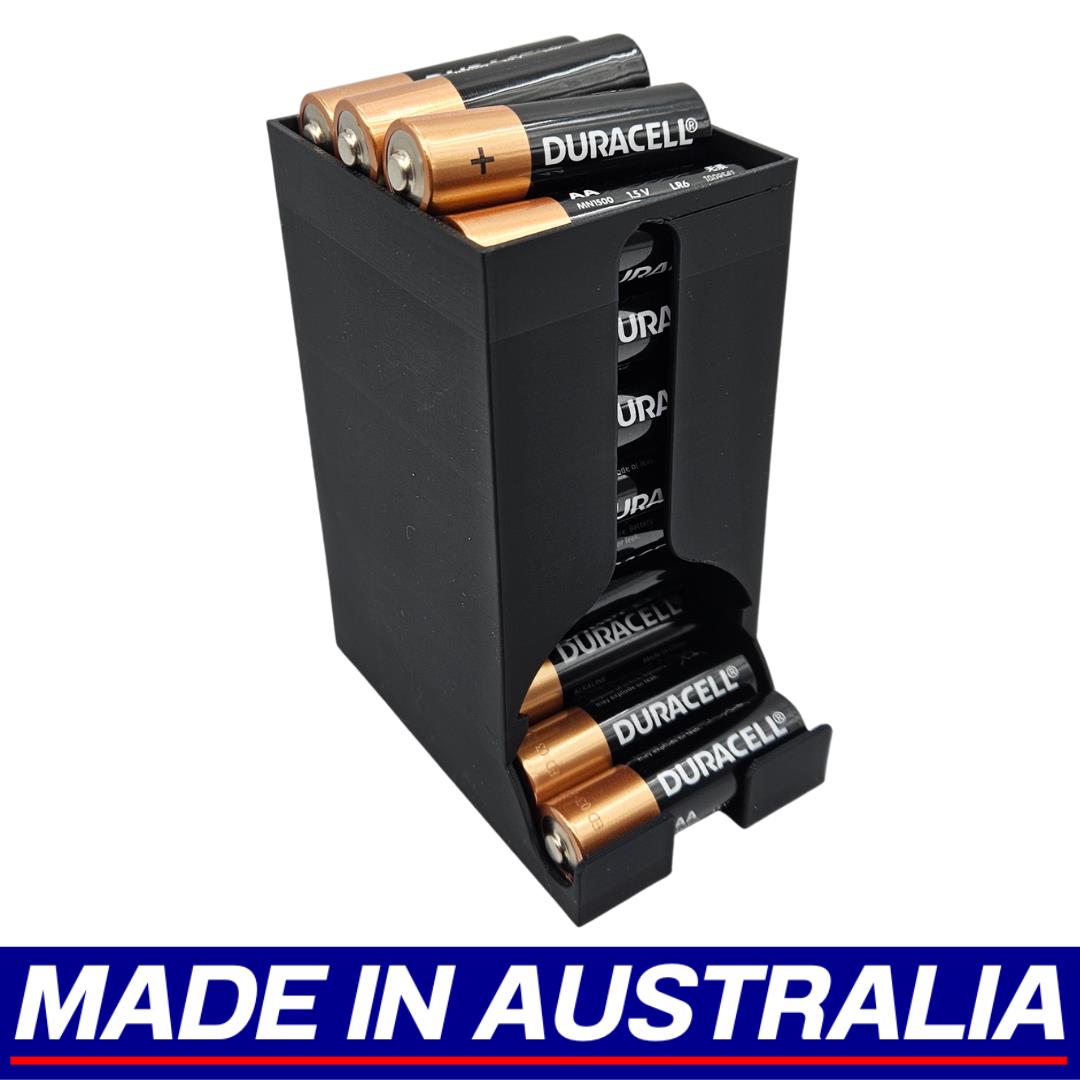 AA Battery Dispenser 30 Batteries Desktop Holder Organiser Storage Box Case
