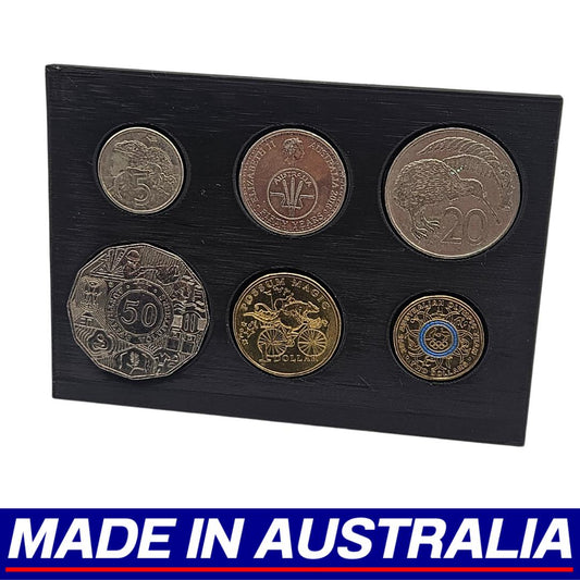 Australian Coin Display Stand 6 Holder Collectors One of Each Denomination
