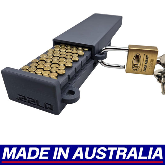 .22lr Lockable Ammo Box Ammunition Dispenser Lock Case 100 Round Rifle / Pistol