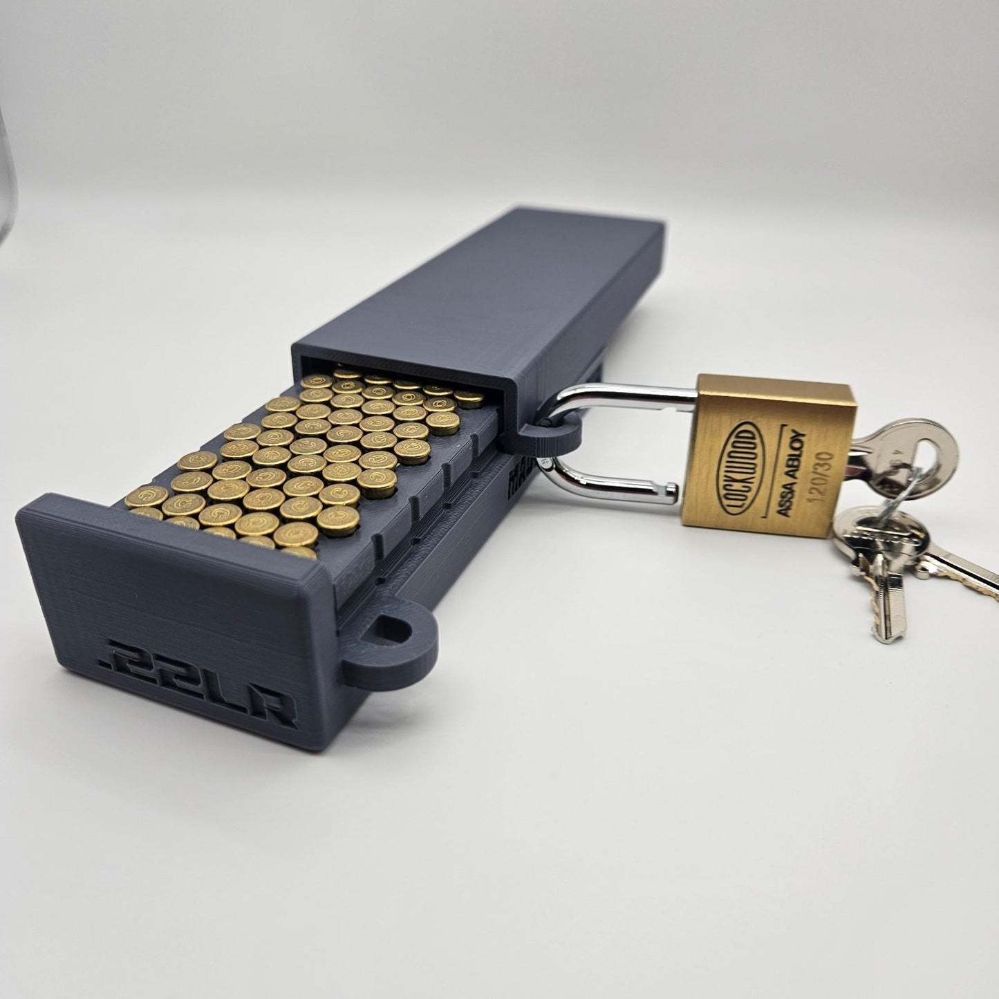 .22lr Lockable Ammo Box Ammunition Dispenser Lock Case 100 Round Rifle / Pistol
