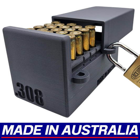 .308 Lockable Ammo Box Ammunition Dispenser Lock Case 40 Round Rifle Storage