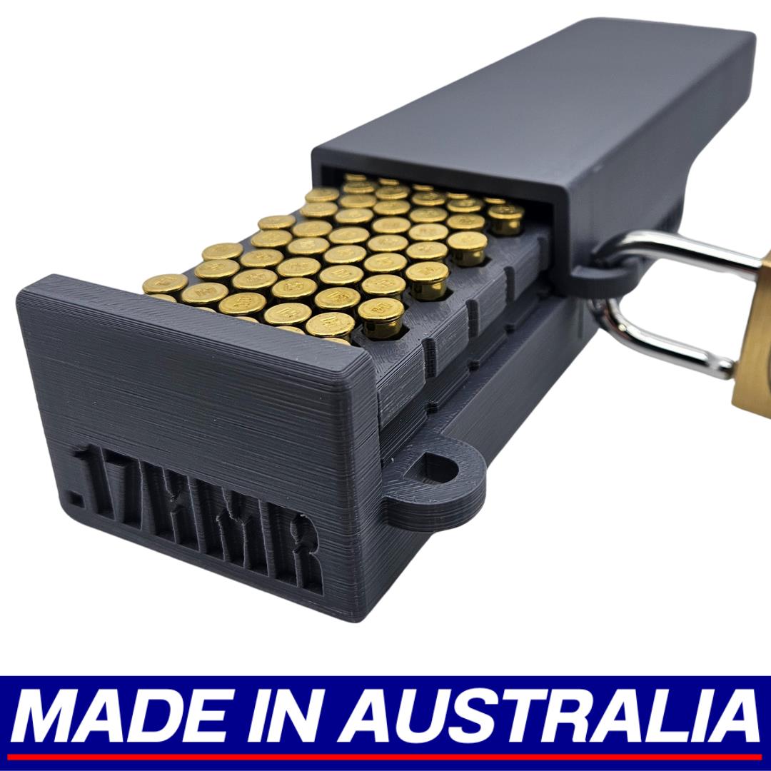 .17HMR Lockable Ammo Storage Box Ammunition Dispenser Lock Case 100 Round