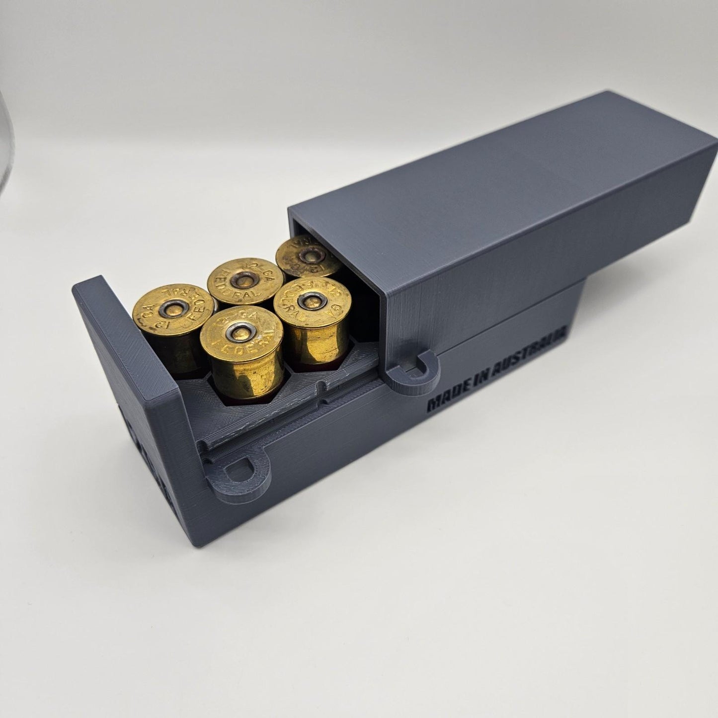 12GA Gauge Lockable Ammo Box Ammunition Dispenser Lock Case 12 Round Shotgun