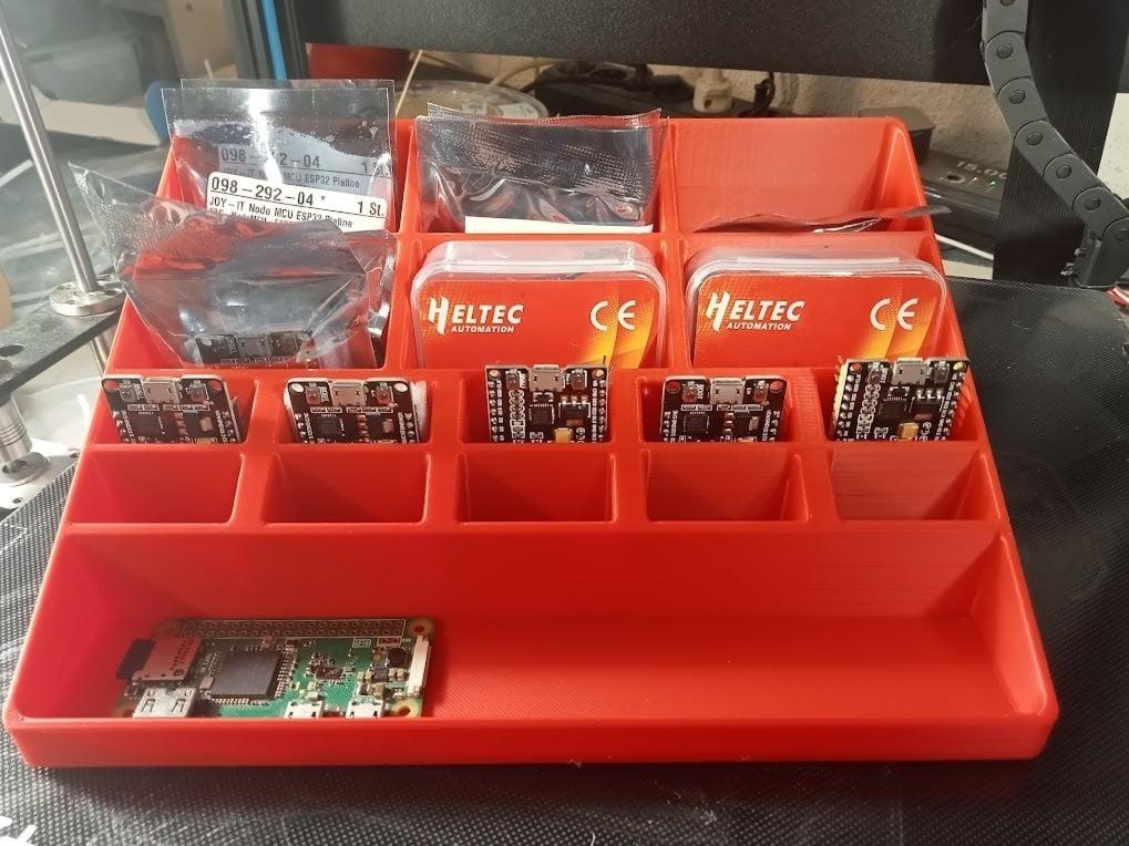 ESP32 Organiser Tray Small Electronics Modules PCB Work Storage Compartment Box