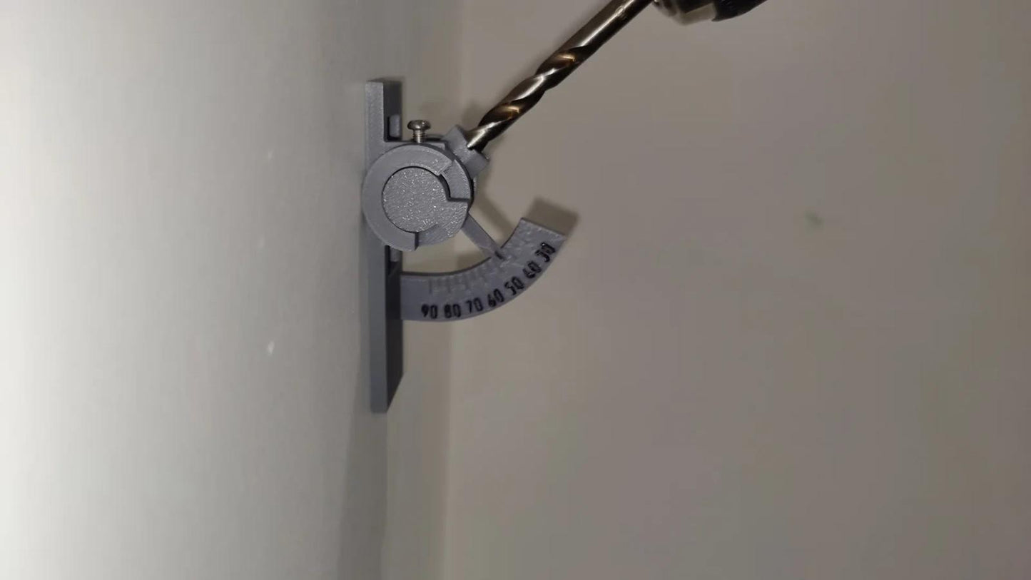 Adjustable Drill Angle Jig Guide Wall Mount Bit Holder Tool Precision Hole