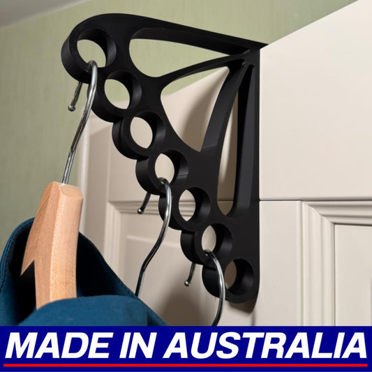 Door Hook Clothes Hanger 7 Hooks Compact Over Door Storage Butterfly - Aus Made