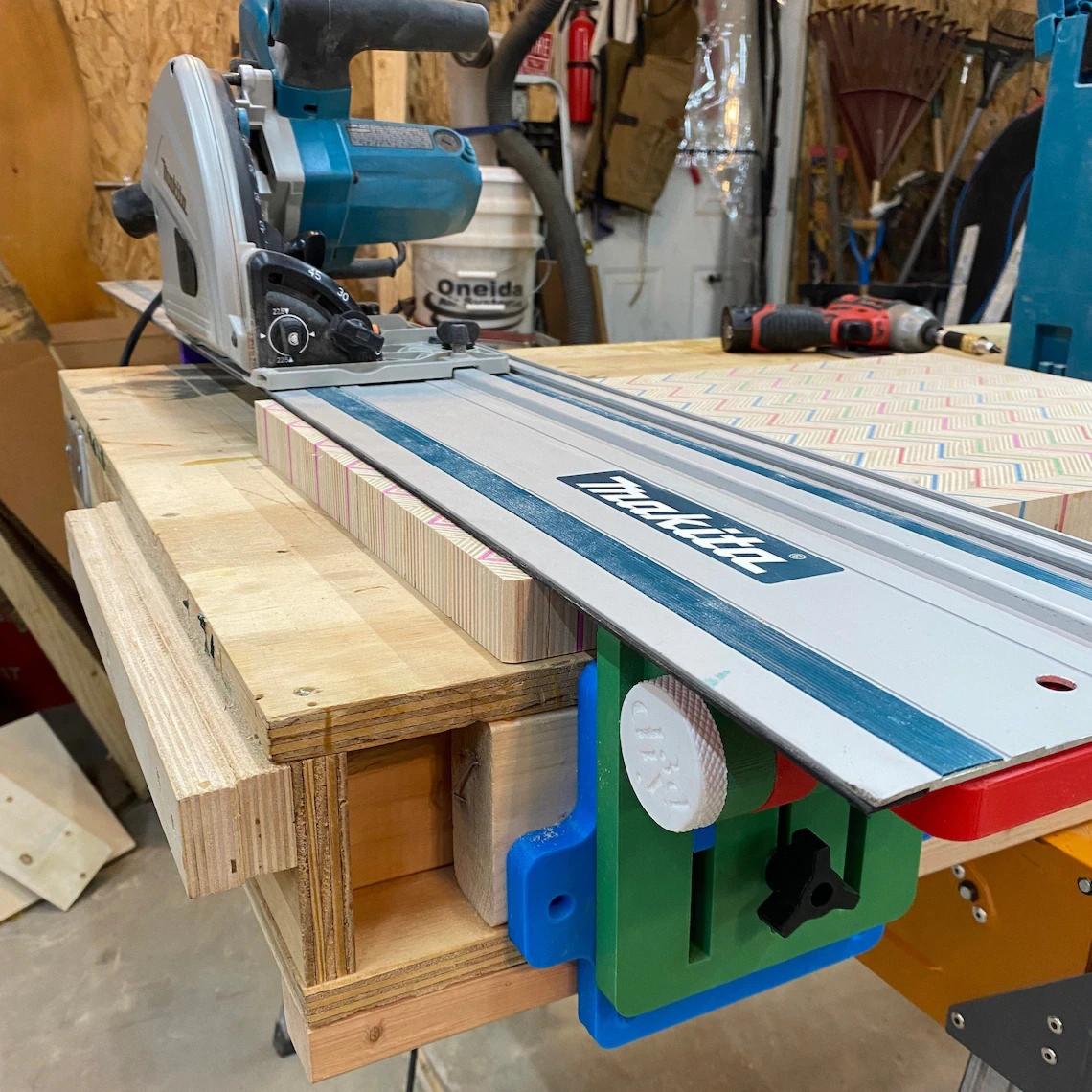 Track Saw Hinge Guide Rail Clamp Bracket Mount Stand Folding Table Makita Dewalt