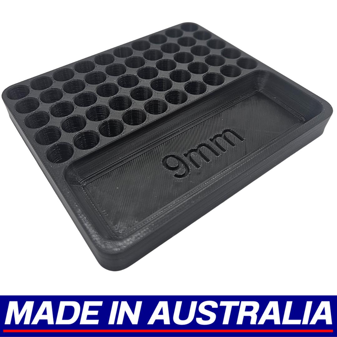 9mm Reloading Block Ammo Stand Ammunition Loading Tray 50 Round Pistol Cartridge