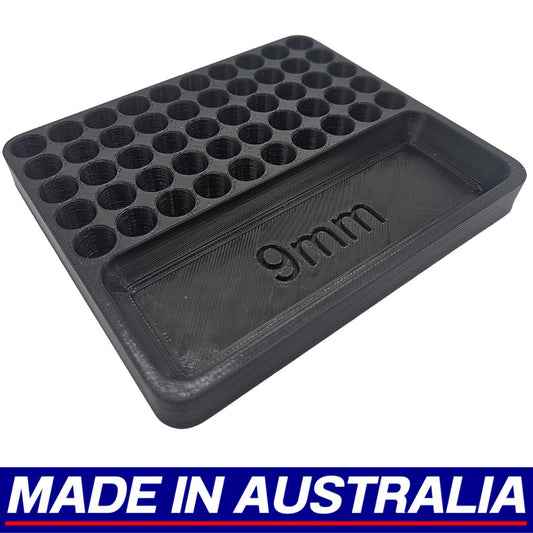 9mm Reloading Block Ammo Stand Ammunition Loading Tray 50 Round Pistol Cartridge