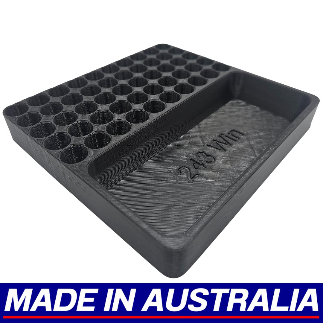 .243 Winchester Reloading Block Ammo Stand Ammunition Loading Tray - 50 Round