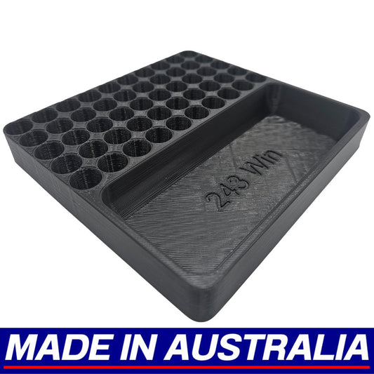 .243 Winchester Reloading Block Ammo Stand Ammunition Loading Tray - 50 Round