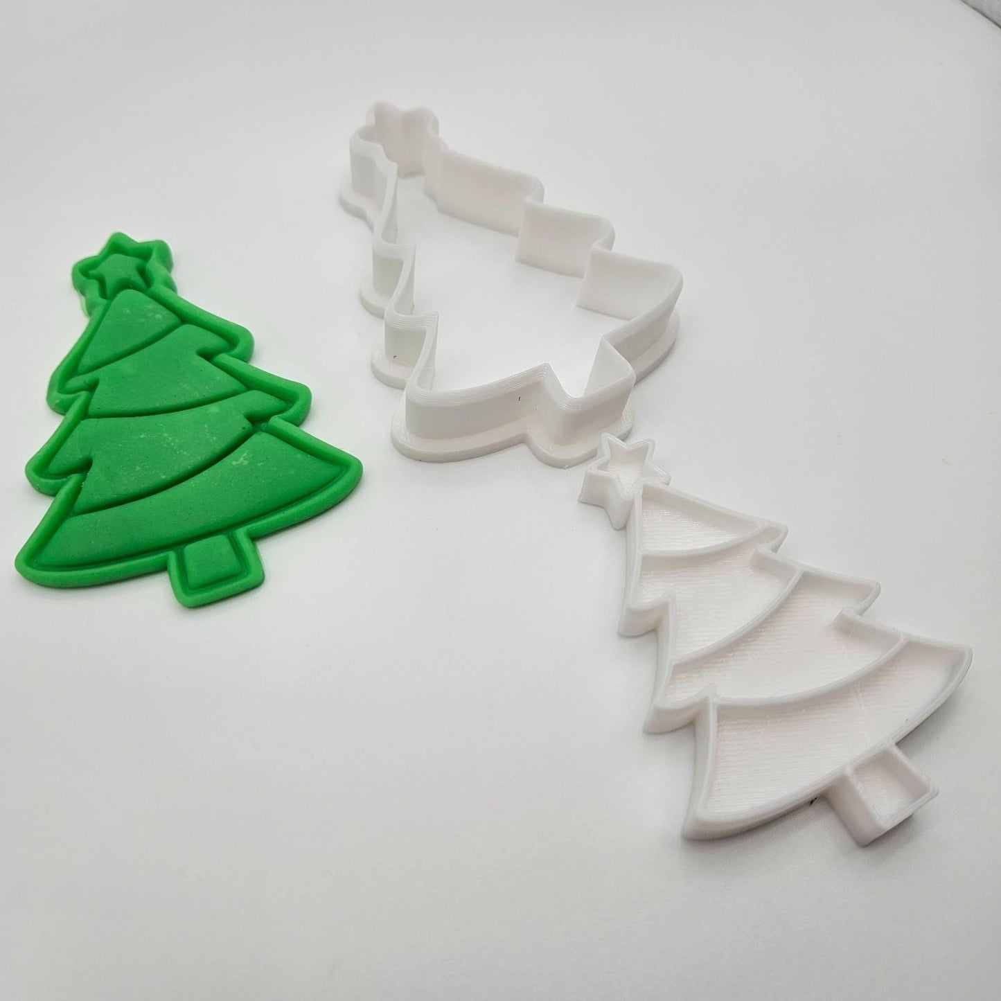 Christmas Tree Star Cookie Cutter Biscuit Set Embosser Stamp Fondant Maker