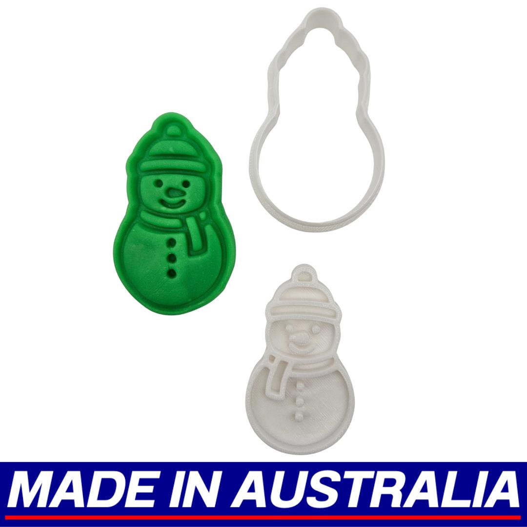 Snowman Cute Christmas Cookie Cutter Biscuit Set Embosser Stamp Fondant Maker