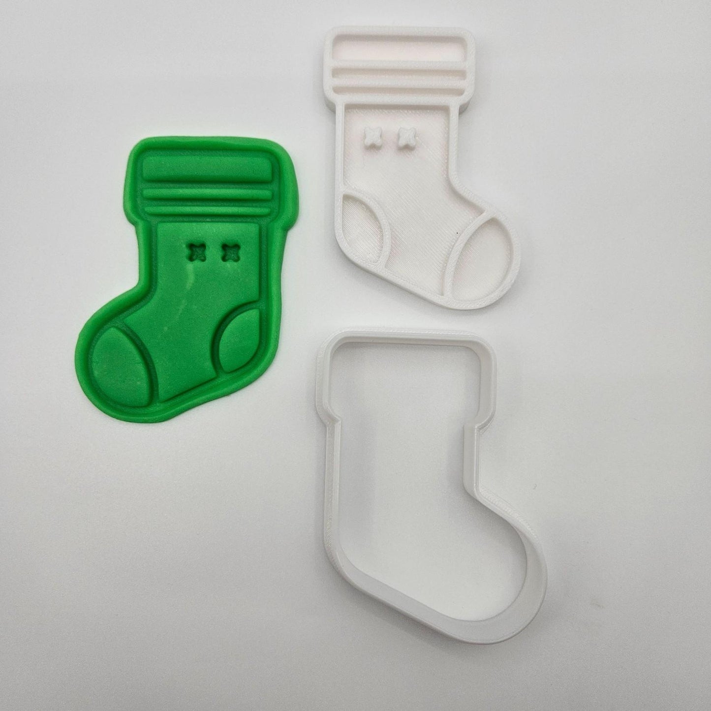 Stocking Gift Sock Christmas Cookie Cutter Biscuit Set Embosser Stamp Fondant