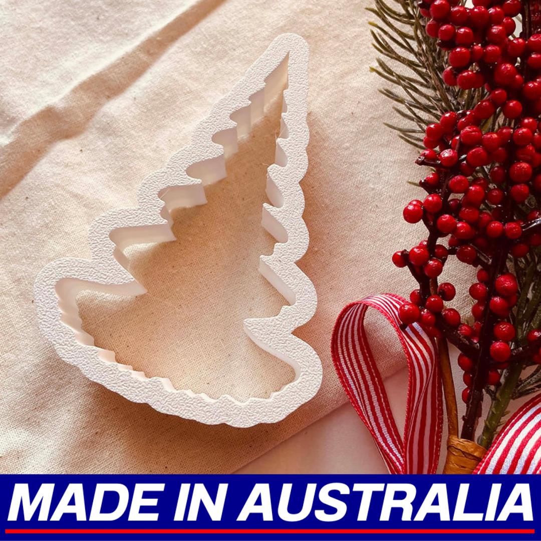 Christmas Tree Xmas Cookie Cutter Biscuit Set Embosser Stamp Fondant Maker