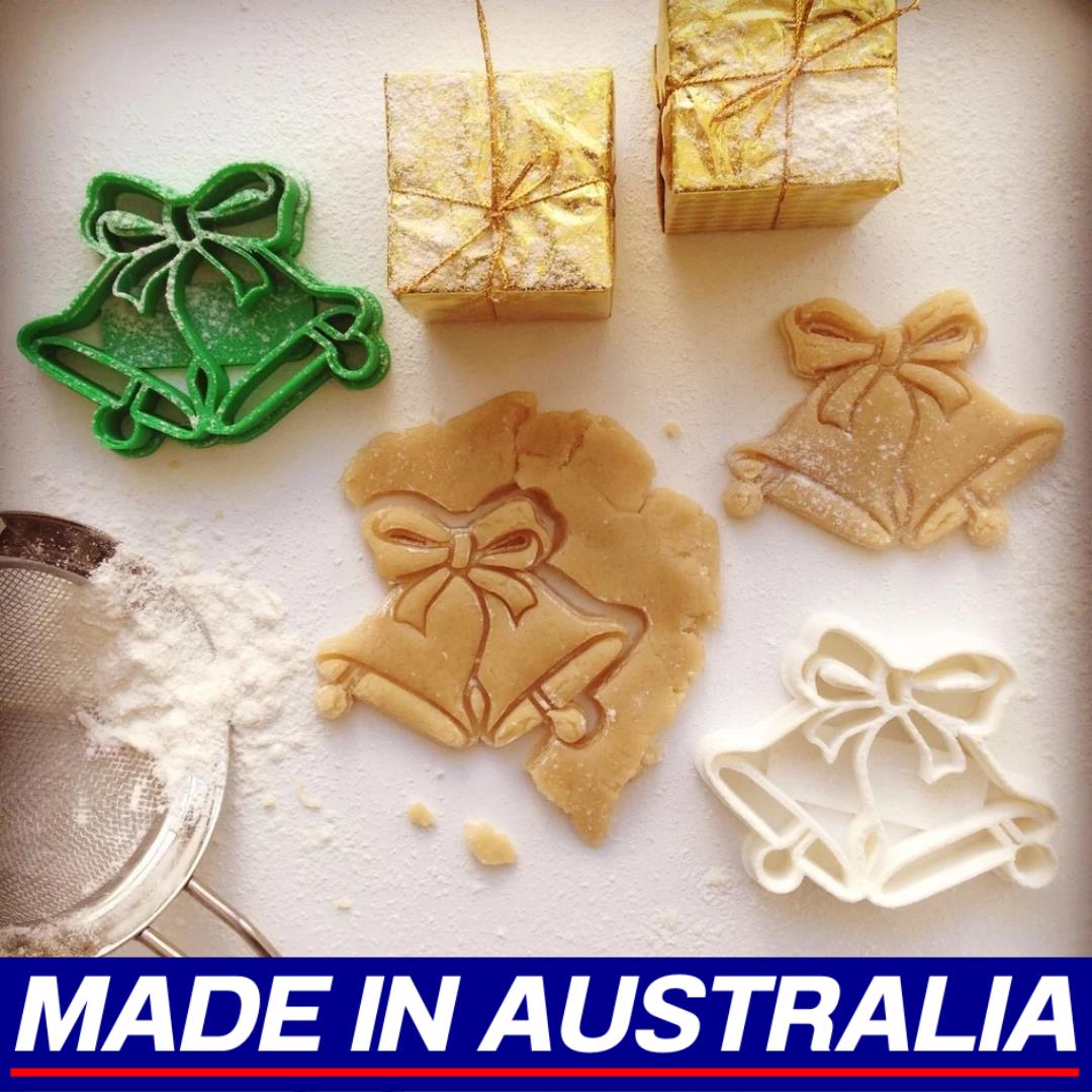 Bell Christmas Cookie Cutter Biscuit Set Embosser Stamp Fondant Maker