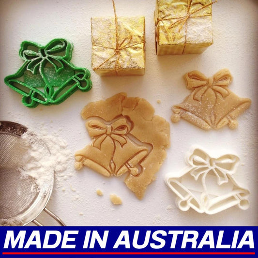 Bell Christmas Cookie Cutter Biscuit Set Embosser Stamp Fondant Maker