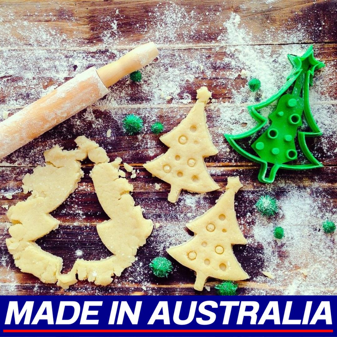 Christmas Tree Decorated Cookie Cutter Biscuit Set Embosser Stamp Fondant Maker