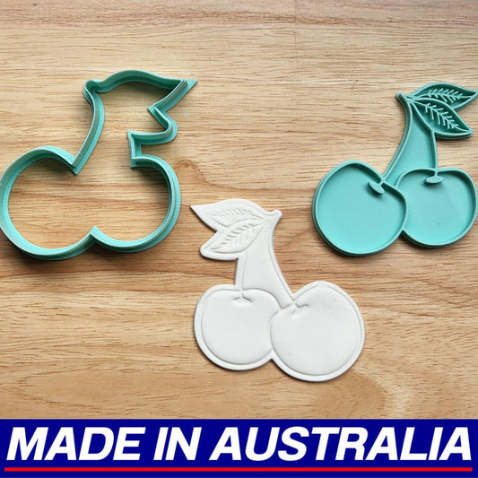 Cherry Fruit Christmas Cookie Cutter Biscuit Set Embosser Stamp Fondant Maker