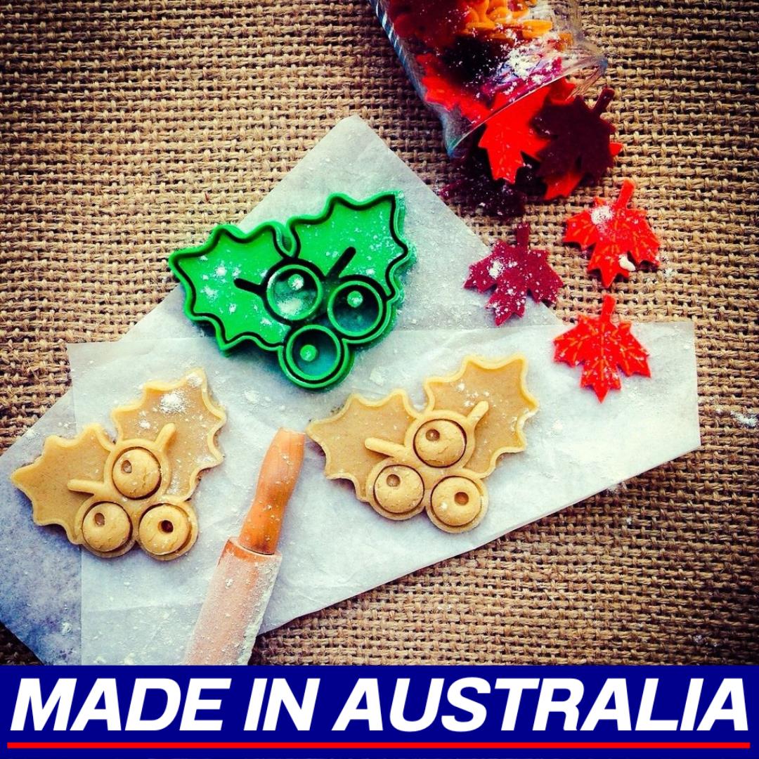 Mistletoe Christmas Cookie Cutter Biscuit Set Embosser Stamp Fondant Maker