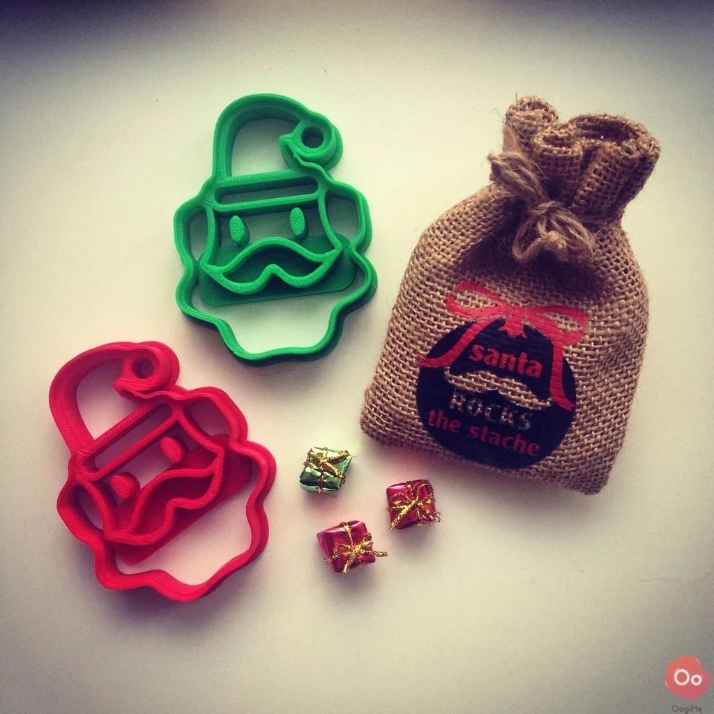 Santa Hat Christmas Cookie Cutter Biscuit Set Embosser Stamp Fondant Maker