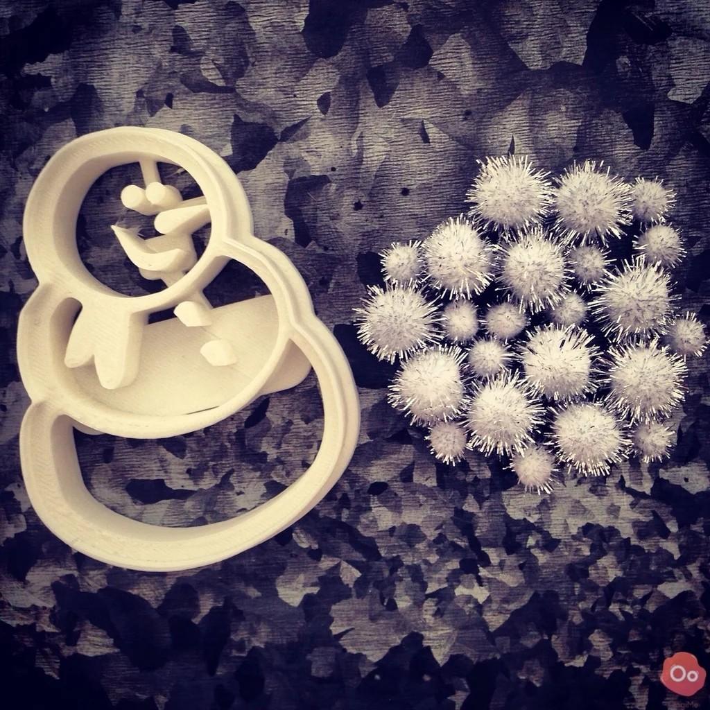 Snowman Snow Man Christmas Cookie Cutter Biscuit Set Embosser Stamp Fondant