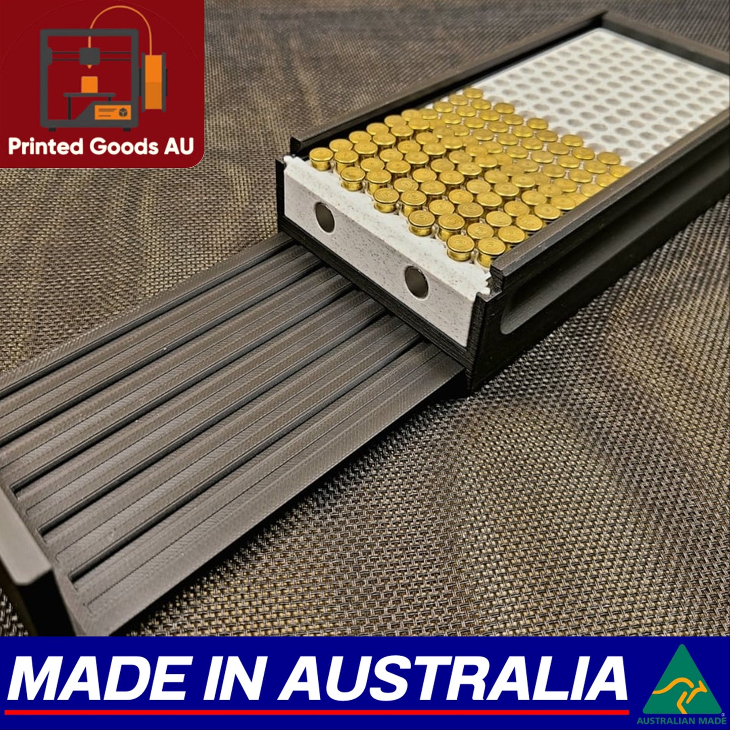 .22 LR Ammunition Storage Case 200 Round Ammo Bullet Box Easy Load Range