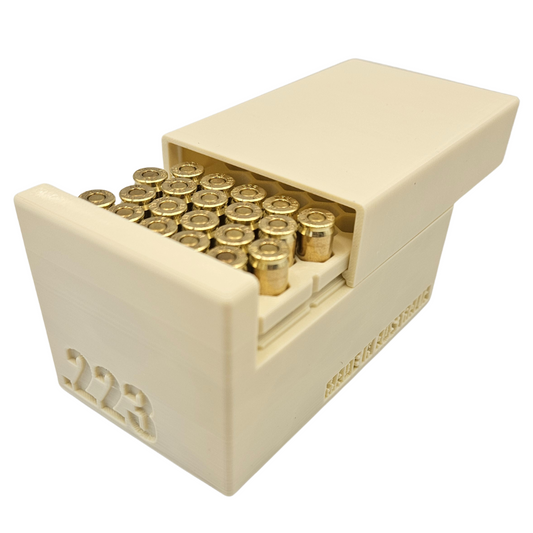 .223 Ammo Box Dispenser Case - 50 Round Rifle Ammunition Storage Loader Range