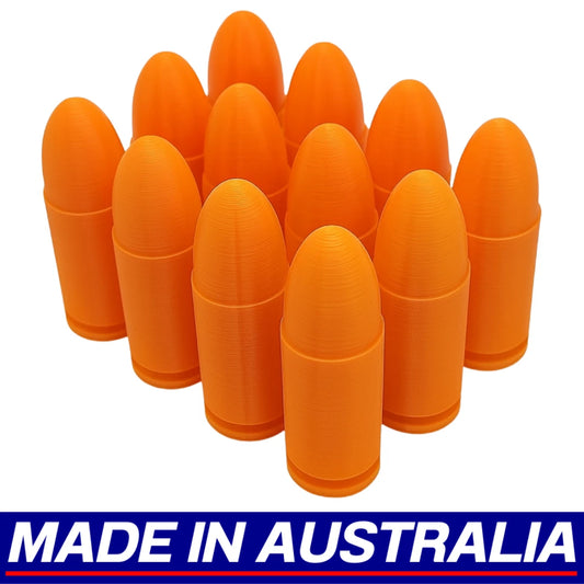 9mm Snap Caps - Dummy Rounds 12x Pack Pistol Training Ammo Centrefire Bullets