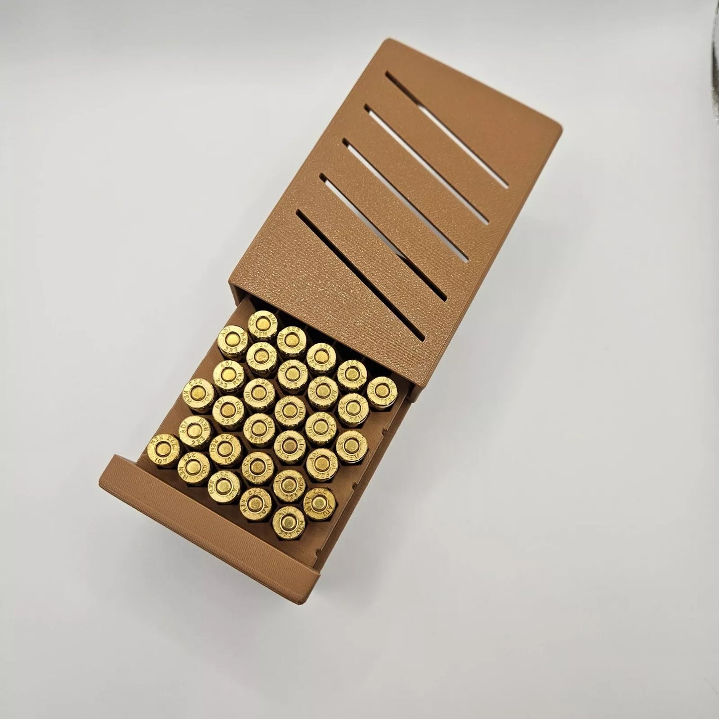 .223 Ammo Box Dispenser Case - 50 Round Rifle Ammunition Storage Loader Range